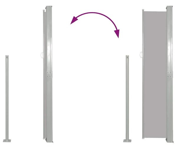 Uvlačiva bočna tenda 140 x 314 cm siva - Siva 140 x 300 cm 1 Siva