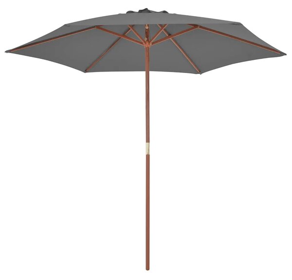 Vanjski suncobran s drvenim stupom 270 cm antracit - Antracit 1 Antracit