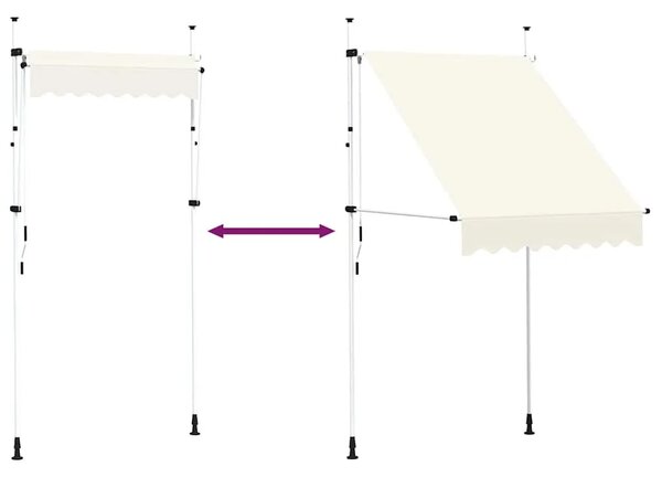 Tenda na ručno uvlačenje 150 cm krem - Krema 1 bijeli okvir 150 cm