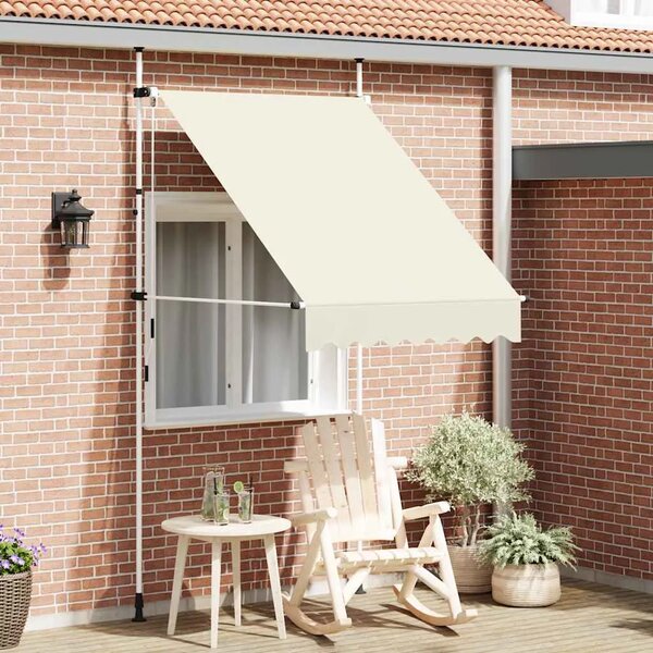 Tenda na ručno uvlačenje 150 cm krem - Krema 1 bijeli okvir 150 cm