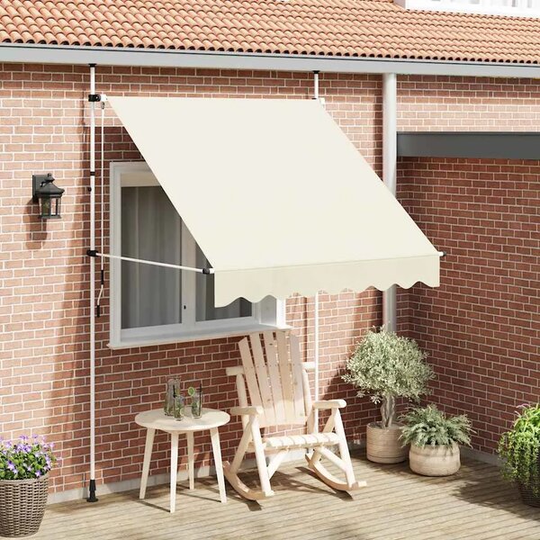 Tenda na ručno uvlačenje 200 cm krem - Krema 1 bijeli okvir 200 cm