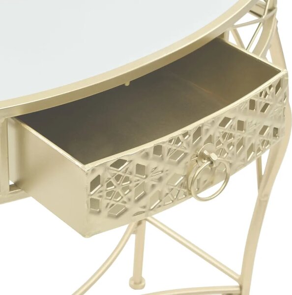 Bočni stolić u francuskom stilu metalni 82 x 39 x 76 cm zlatni - Zlatno 1 Zlatno