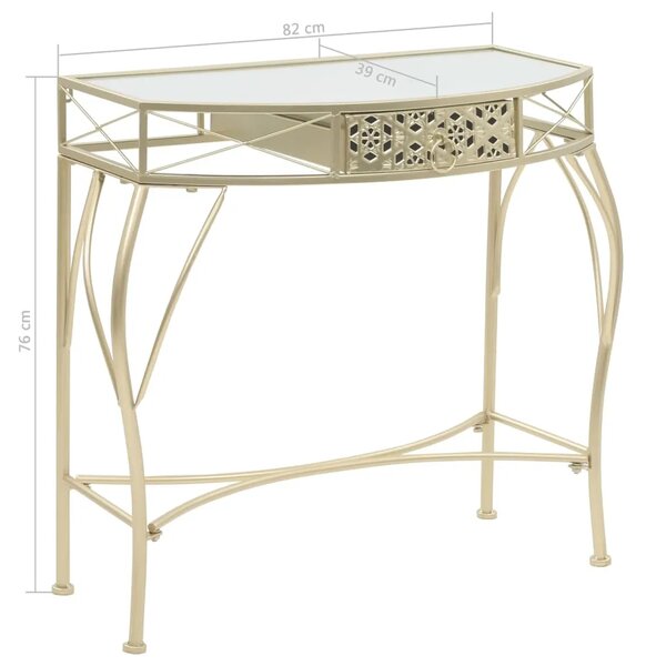 Bočni stolić u francuskom stilu metalni 82 x 39 x 76 cm zlatni - Zlatno 1 Zlatno