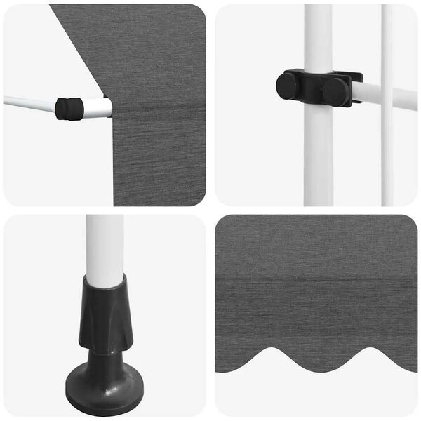 Tenda na ručno uvlačenje 300 cm antracit - Antracit 1 bijeli okvir 300 cm
