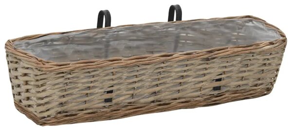 Balkonska sadilica od pruća s PE oblogom 2 kom 60 cm - 60 x 18 x 13 cm 2 60 x 18 x 13 cm