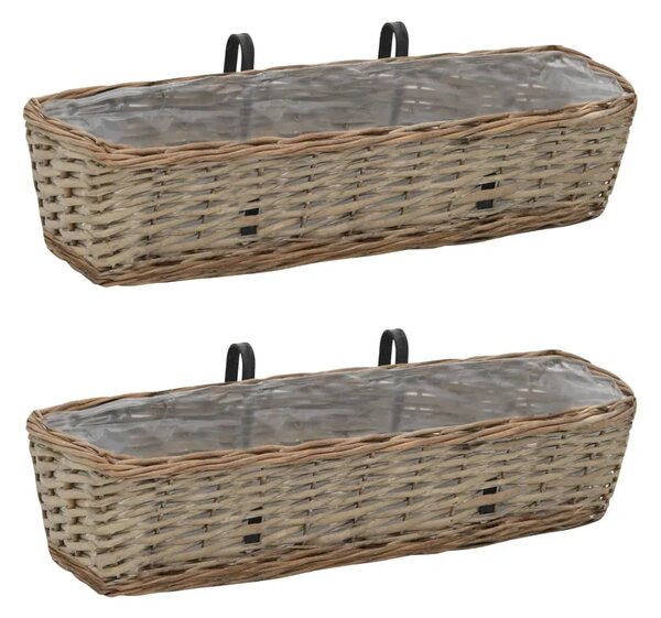 Balkonska sadilica od pruća s PE oblogom 2 kom 60 cm - 60 x 18 x 13 cm 2 60 x 18 x 13 cm