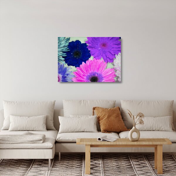 Staklena slika šarenog cvijeća (70x50 cm)