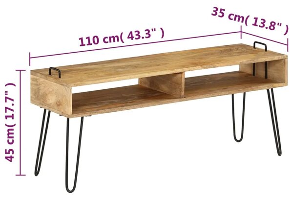 TV stalak od masivnog drva manga 110 x 35 x 45 cm