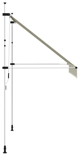 Tenda na ručno uvlačenje 250 cm krem - Krema 1 bijeli okvir 250 cm