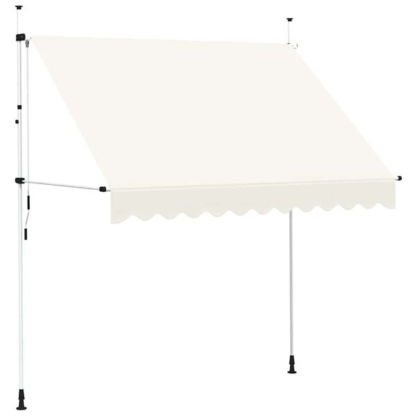 Tenda na ručno uvlačenje 250 cm krem - Krema 1 bijeli okvir 250 cm