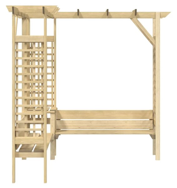 Kutna pergola s klupom od impregnirane borovine