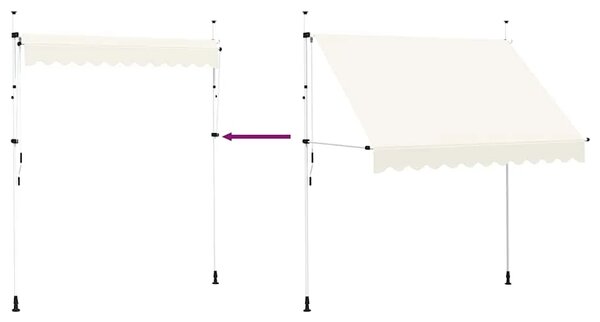 Tenda na ručno uvlačenje 250 cm krem - Krema 1 bijeli okvir 250 cm