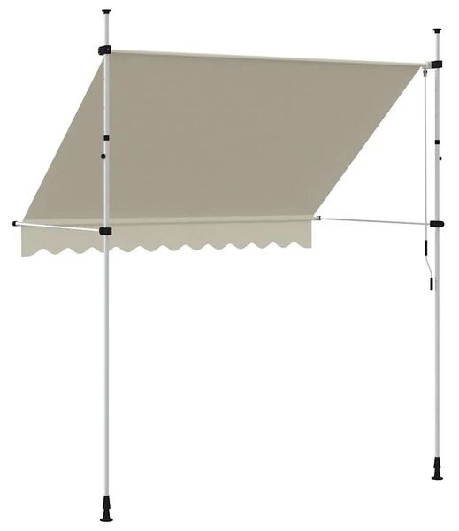 Tenda na ručno uvlačenje 250 cm krem - Krema 1 bijeli okvir 250 cm