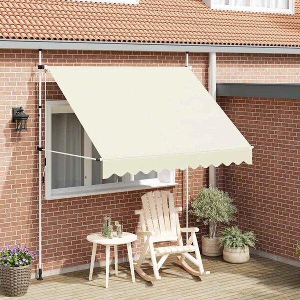 Tenda na ručno uvlačenje 250 cm krem - Krema 1 bijeli okvir 250 cm