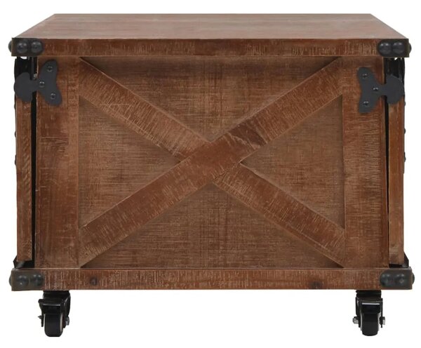 Stolić za kavu od masivne jelovine 91 x 51 x 38 cm smeđi