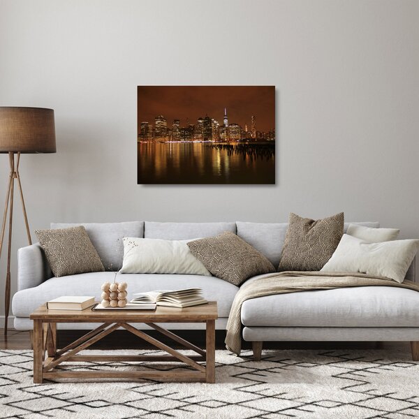 Staklena slika noćnog grada (70x50 cm)