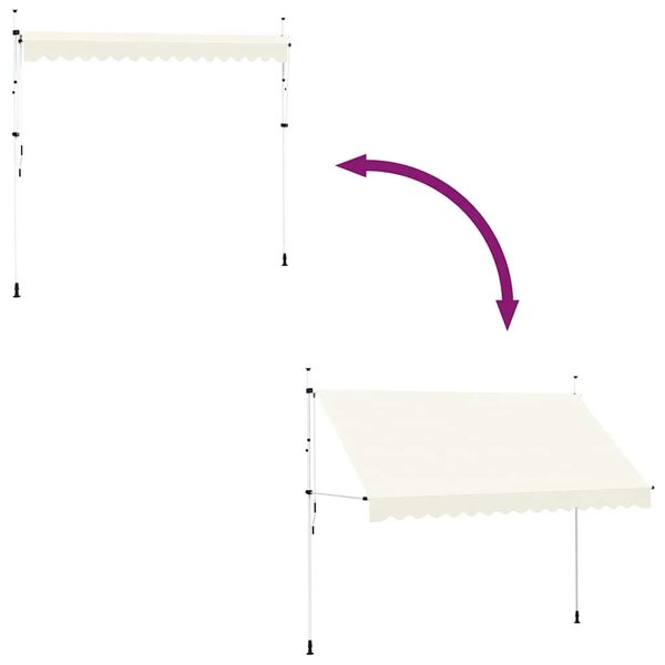 Tenda na ručno uvlačenje 350 cm krem - Krema 1 bijeli okvir 350 cm