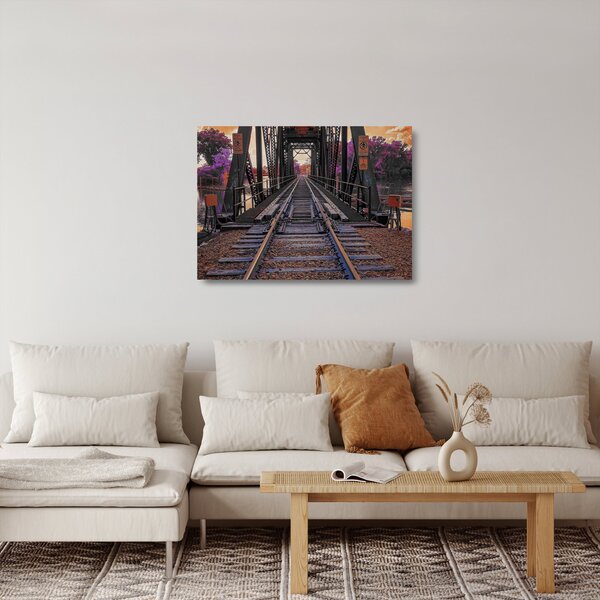 Staklena slika željezničkog mosta (70x50 cm)