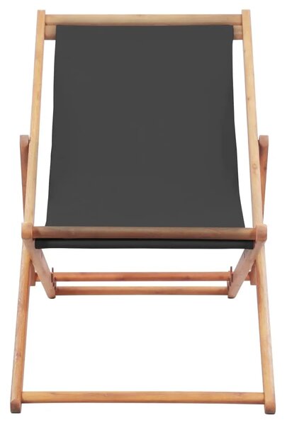 Sklopiva stolica tkanina i drveni okvir siva - Siva 1 Siva