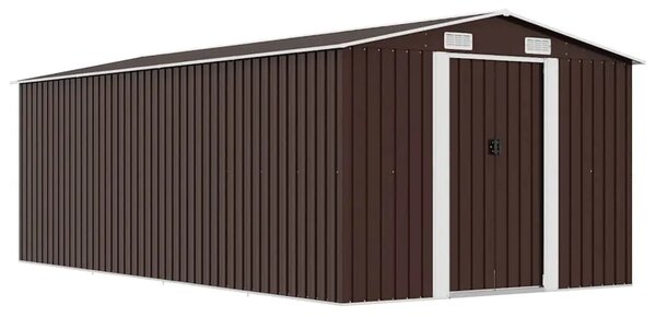 Vrtna kućica - Vrtno spremište 257 x 489 x 181 cm metalno smeđe - Smeđa 257 x 489 x 181 cm 1 Smeđa
