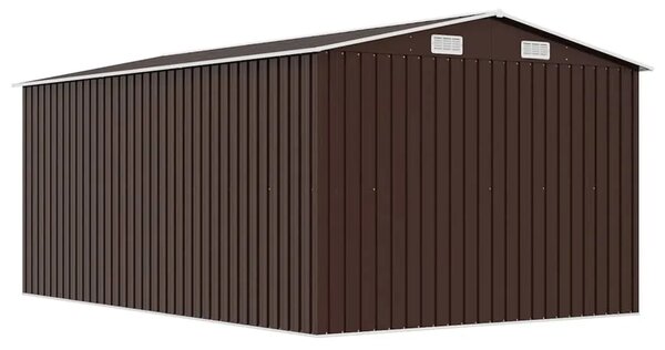 Vrtna kućica - Vrtno spremište 257 x 392 x 181 cm metalno smeđe - Smeđa 257 x 392 x 181 cm 1 Smeđa