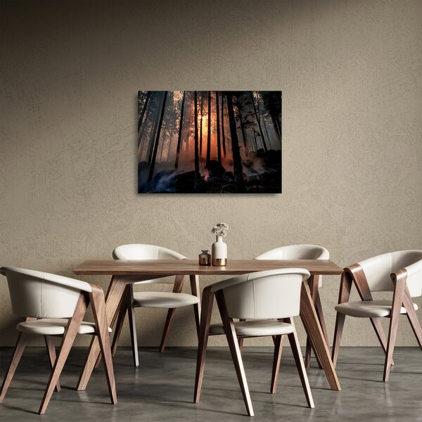 Staklena slika mračne šume (70x50 cm)