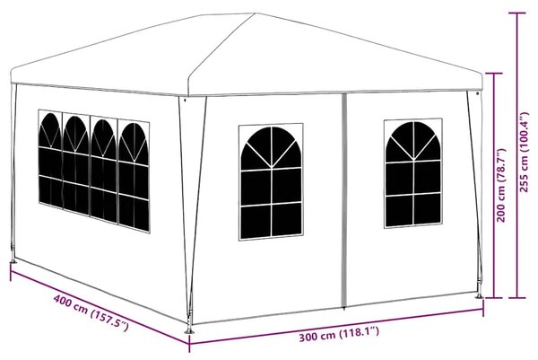 Šator za svadbe - šator za zabave 3 x 4 m antracit - Antracit 3 x 4 m 1 Antracit