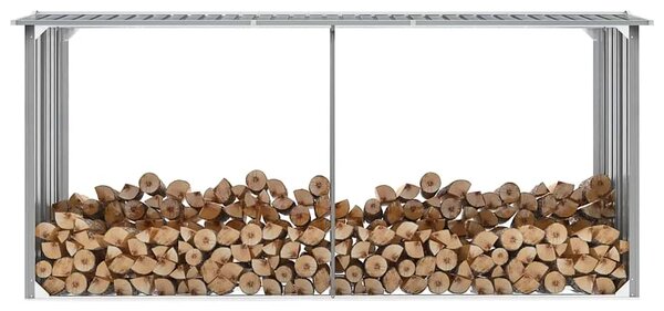Spremište za drva - Vrtna ostava za drva od pocinčanog čelika 330x92x153 cm siva - Siva Siva