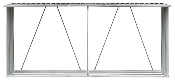 Spremište za drva - Vrtna ostava za drva od pocinčanog čelika 330x84x152 cm siva - Siva Siva