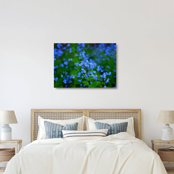 Staklena slika plavog cvijeća (70x50 cm)