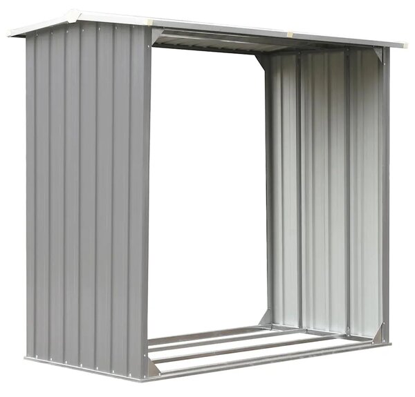 Spremište za drva - Vrtna ostava za drva od pocinčanog čelika 172x91x154 cm siva - Siva Siva