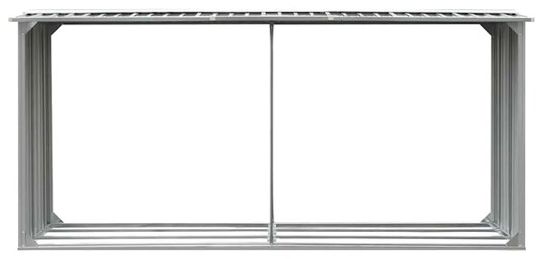 Spremište za drva - Vrtna ostava za drva od pocinčanog čelika 330x92x153 cm siva - Siva Siva