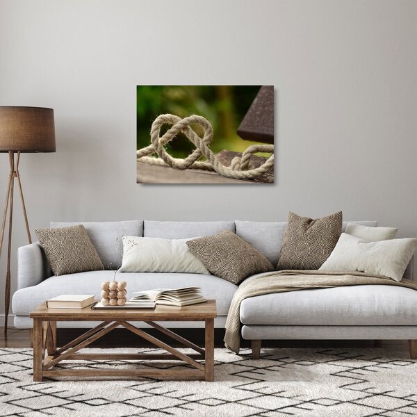 Staklena slika srca od užeta (70x50 cm)