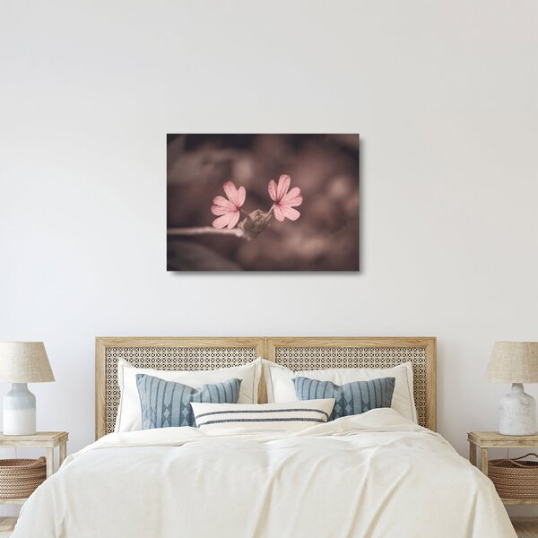 Staklena slika ružičastog cvijeta (70x50 cm)