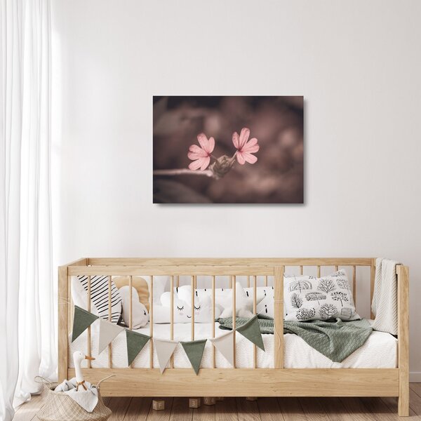Staklena slika ružičastog cvijeta (70x50 cm)