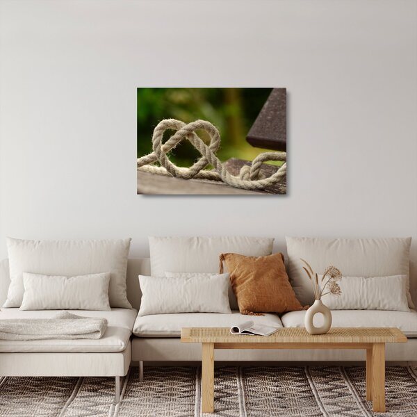 Staklena slika srca od užeta (70x50 cm)