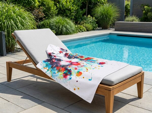 Dječji pončo MAČKICA šareno Dimenzije: 60 x 120 cm