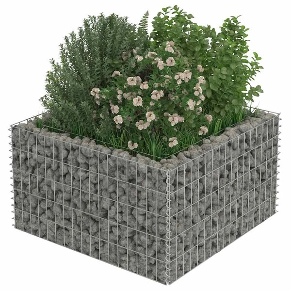 Gabionska sadilica od pocinčanog čelika 90 x 90 x 50 cm - 90 x 90 x 50 cm 1 90 x 90 x 50 cm