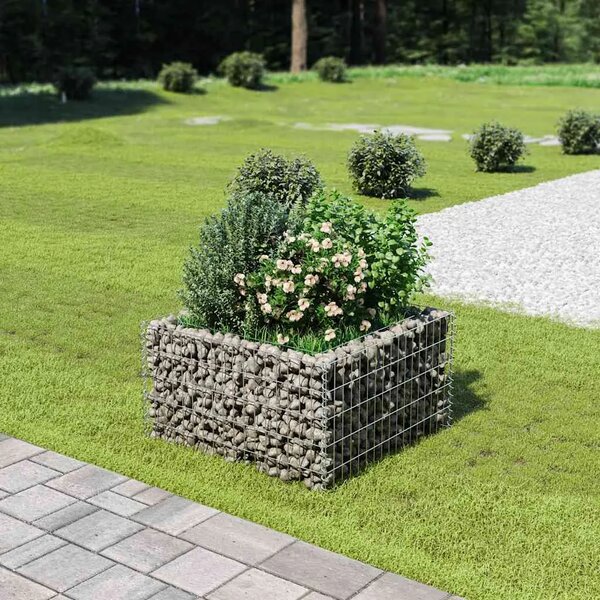 Gabionska sadilica od pocinčanog čelika 90 x 90 x 50 cm - 90 x 90 x 50 cm 1 90 x 90 x 50 cm