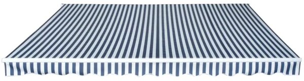 Sklopiva tenda na ručno upravljanje 450 cm crno-bijela - Plava i bijela 450 cm 1 Plava i bijela