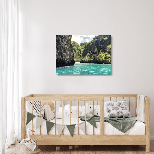 Staklena slika planinske rijeke (70x50 cm)