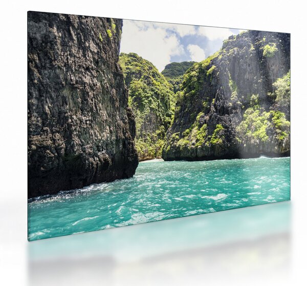 Staklena slika planinske rijeke (70x50 cm)
