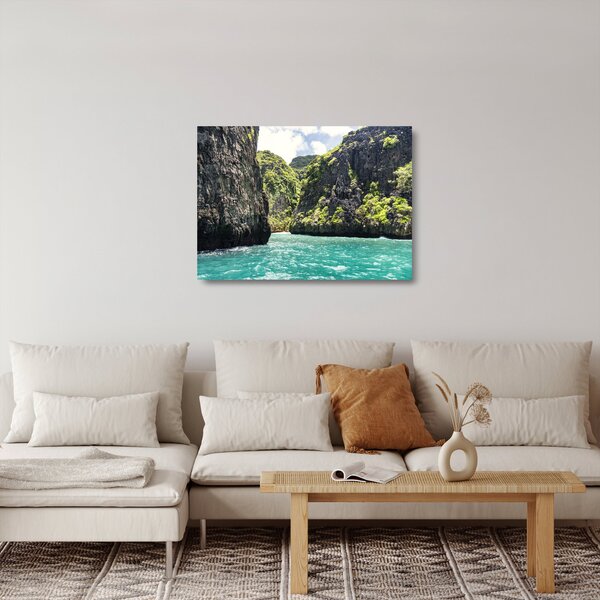 Staklena slika planinske rijeke (70x50 cm)