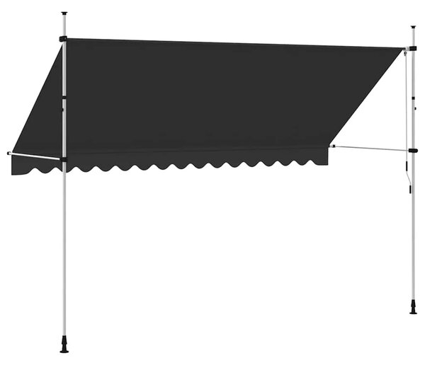 Tenda na ručno uvlačenje 400 cm antracit - Antracit 1 bijeli okvir 400 cm