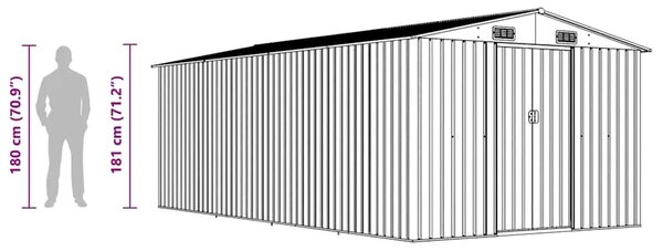Vrtna kućica - Vrtno spremište 257 x 489 x 181 cm metalno antracit - Antracit 257 x 489 x 181 cm 1 Antracit