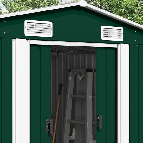 Vrtna kućica - Vrtno spremište 257 x 392 x 181 cm metalno zeleno - Zelena 257 x 392 x 181 cm 1 Zelena