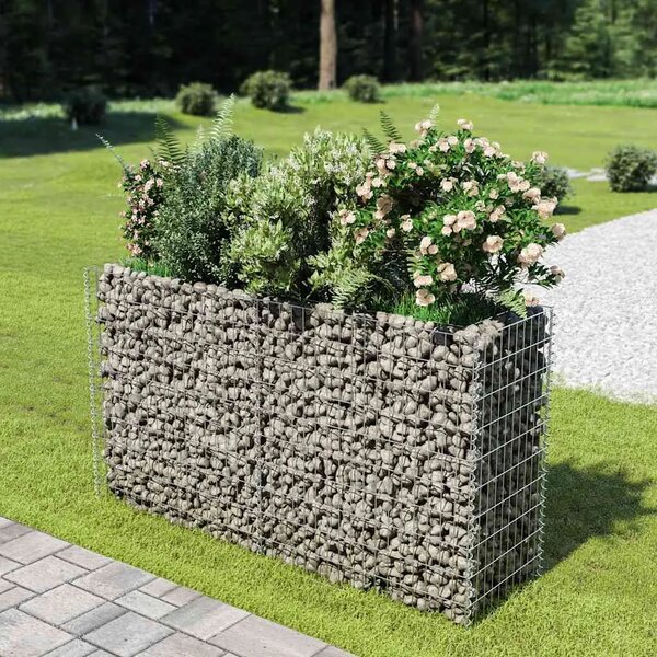 Gabionska sadilica od pocinčanog čelika 180 x 50 x 100 cm - 180 x 50 x 100 cm 1 180 x 50 x 100 cm