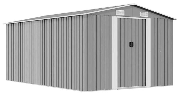 Vrtna kućica - Vrtno spremište 257 x 392 x 181 cm metalno sivo - Siva 257 x 392 x 181 cm 1 Siva