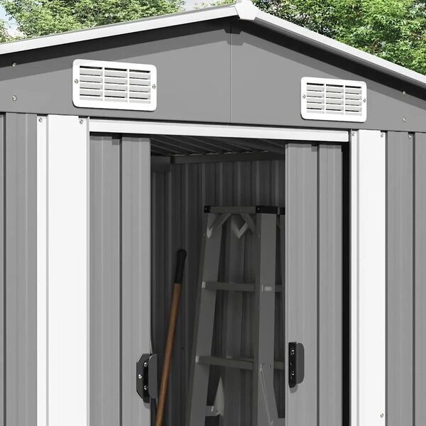 Vrtna kućica - Vrtno spremište 257 x 392 x 181 cm metalno sivo - Siva 257 x 392 x 181 cm 1 Siva