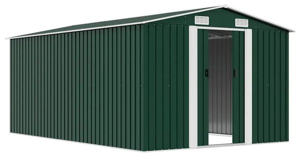 Vrtna kućica - Vrtno spremište 257 x 392 x 181 cm metalno zeleno - Zelena 257 x 392 x 181 cm 1 Zelena
